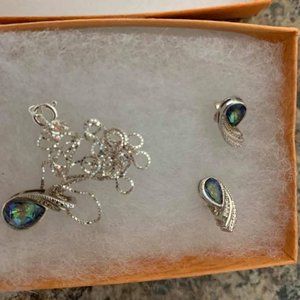 Pear Shape Ocean Mystic Topaz Earrings & Necklace